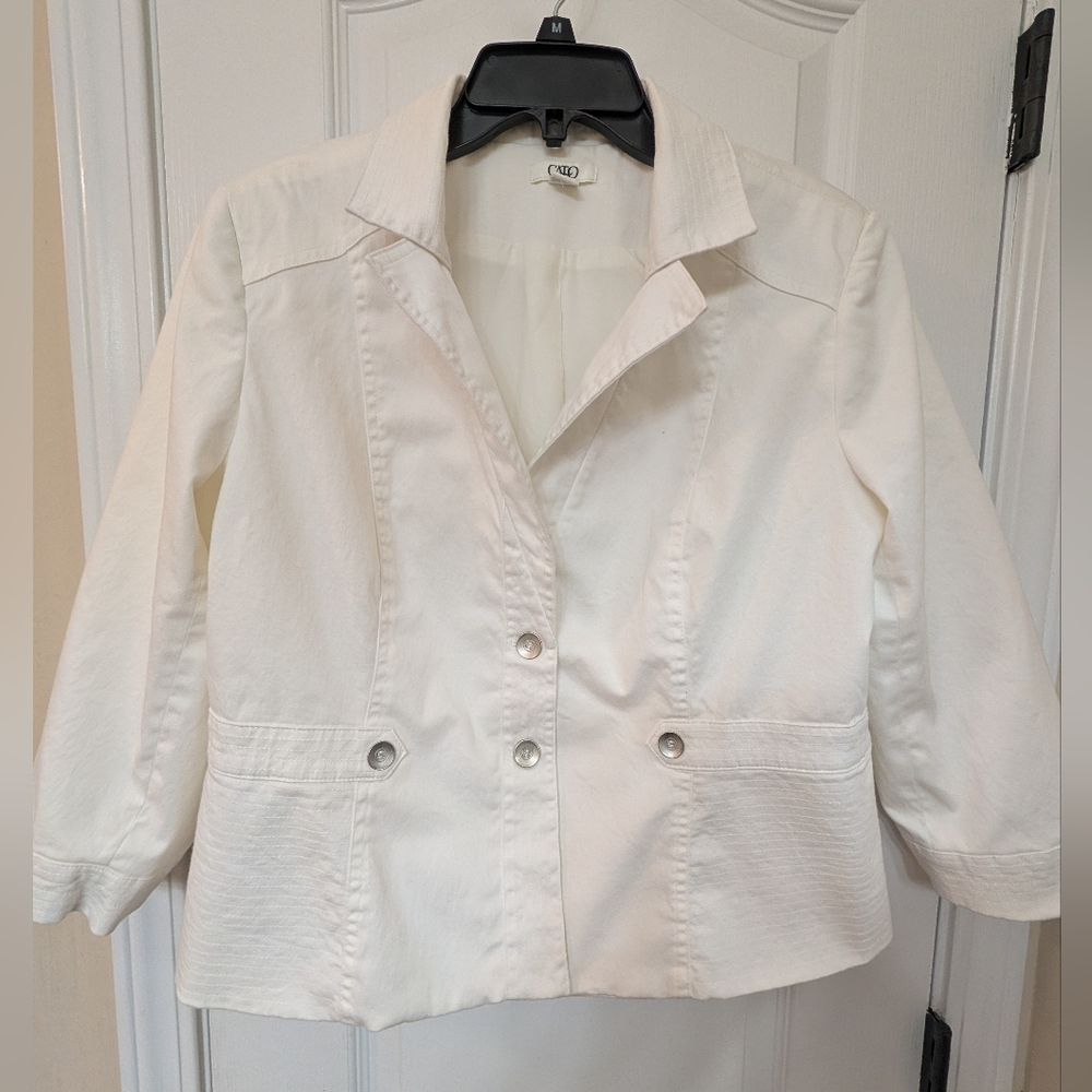 Cato White Lightweight Jacket With Button Details - image 1